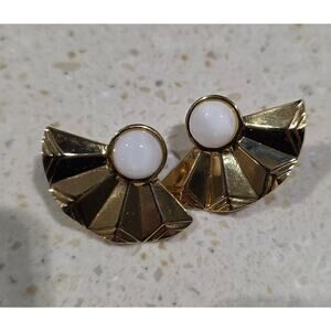 Vintage AVON 1987 Pleated Fan Earrings